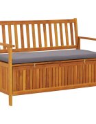 vidaXL Градинска пейка за съхранение 120 cм акация масив