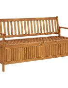 vidaXL Градинска пейка за съхранение 148 cм акация масив