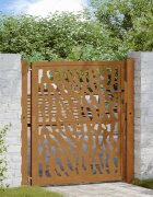vidaXL Градинска порта 100x100 см устойчива на атмосферни влияния стомана дизайн с трасета