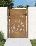vidaXL Градинска порта 100x125 см дизайн с кортенова стомана и трева