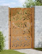 vidaXL Градинска порта 100x125 см дизайн с листо устойчиво на атмосферни влияния стомана