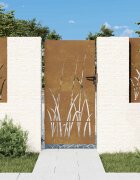 vidaXL Градинска порта 85x175 см дизайн с кортен стомана и трева