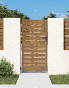 vidaXL Градинска порта 85x200 см кортенова стомана квадратен дизайн