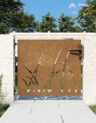 vidaXL Градинска порта 85x75 см дизайн с кортенова стомана и трева