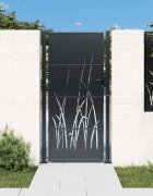 vidaXL Градинска порта антрацит 100x175 см дизайн с трева от стомана
