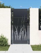vidaXL Градинска порта антрацит 100x200 см стоманен дизайн с трева