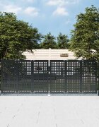 vidaXL Градинска порта антрацит 300x100 см стомана
