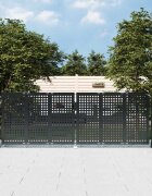 vidaXL Градинска порта антрацит 300x75 см стомана