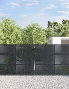 vidaXL Градинска порта антрацит 400x125 см стомана