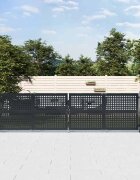 vidaXL Градинска порта антрацит 400x75 см стомана