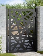 vidaXL Градинска порта черна 100x125 см стоманена светъл дизайн