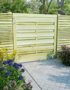 vidaXL Градинска порта импрегниран бор 100x100 см зелена импрегнация