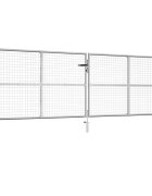 vidaXL Градинска порта поцинкована стомана 400x125 см сребриста