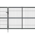 vidaXL Градинска порта със стълбове стомана 350x140 см антрацит