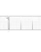 vidaXL Градинска порта стомана 350x100 см сребриста