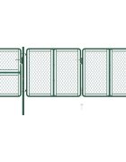 vidaXL Градинска порта стомана 400x125 см зелена