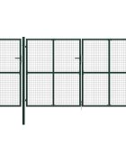 vidaXL Градинска порта стомана 400x150 см зелена