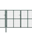 vidaXL Градинска порта стомана 400x200 см зелена