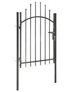 vidaXL Градинска порта Woerden стомана 1x125 м черна