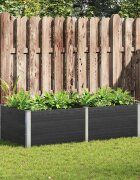 vidaXL Градинска повдигната леха 200x100x54 см WPC сива