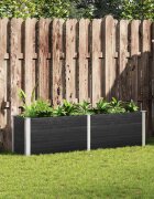 vidaXL Градинска повдигната леха 200x50x54 см WPC сива