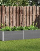 vidaXL Градинска повдигната леха 250x100x54 см WPC сива