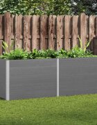 vidaXL Градинска повдигната леха 250x100x91 см WPC сива