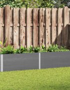 vidaXL Градинска повдигната леха 250x50x54 см WPC сива