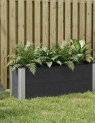 vidaXL Градинска повдигната леха Черно 100 x 30 x 36 cm WPC и алуминий
