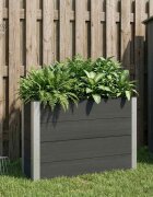 vidaXL Градинска повдигната леха Черно 100 x 30 x 72 см WPC и алуминий