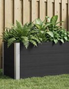 vidaXL Градинска повдигната леха Черно 100 x 50 x 54 cm WPC и алуминий