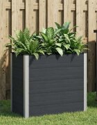 vidaXL Градинска повдигната леха Черно 100 x 50 x 91 cm WPC и алуминий