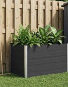 vidaXL Градинска повдигната леха Черно 150 x 100 x 91 cm