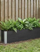 vidaXL Градинска повдигната леха Черно 150 x 30 x 36 см WPC и алуминий