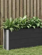 vidaXL Градинска повдигната леха Черно 150 x 30 x 72 см WPC и алуминий