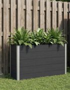 vidaXL Градинска повдигната леха Черно 150 x 50 x 91 cm WPC и алуминий