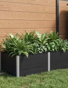 vidaXL Градинска повдигната леха Черно 200 x 100 x 54 cm