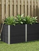 vidaXL Градинска повдигната леха Черно 200 x 100 x 91 см
