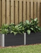 vidaXL Градинска повдигната леха Черно 200 x 50 x 54 cm WPC и алуминий