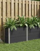 vidaXL Градинска повдигната леха Черно 250 x 50 x 91 см WPC и алуминий