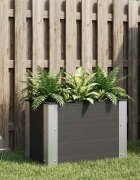 vidaXL Градинска повдигната леха Черно 50 x 30 x 36 см WPC и алуминий