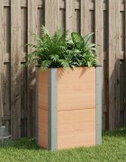 vidaXL Градинска повдигната леха Кафяво 50 x 30 x 72 см WPC и алуминий