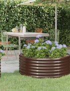 vidaXL Градинска повдигната леха поцинкована стомана кафяво