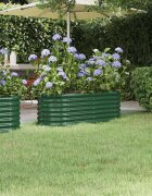vidaXL Градинска повдигната леха поцинкована стомана зелена