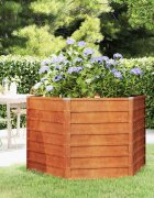 vidaXL Градинска повдигната леха ръждив 129x129x77см кортенова стомана