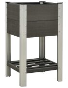 vidaXL Градинска повдигната леха с рафт 50x50x90 см WPC сива