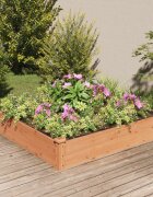 vidaXL Градинска повдигната леха с вложка кафяв 120x120x25см ела масив