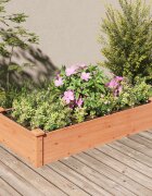 vidaXL Градинска повдигната леха с вложка кафяв 120x60x25 см ела масив