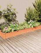 vidaXL Градинска повдигната леха с вложка кафяв 240x45x25 см ела масив