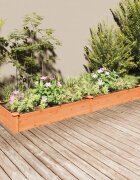vidaXL Градинска повдигната леха с вложка кафяв 240x60x25 см ела масив